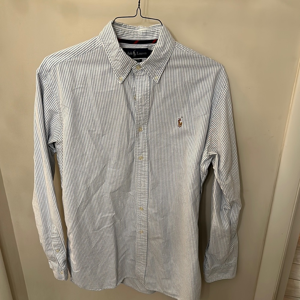 Polo Ralph Lauren Oxford Shirt (blue stripe) Button Down - Men’s Large Classic